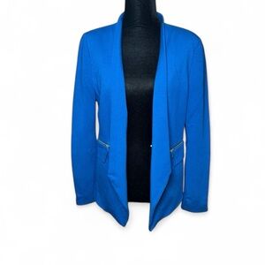 ZARA COBALT ELECTRIC BLUE JACKET BLAZER WITH ZIP POCKETS SIZE M